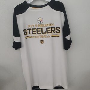 NFL Kids Pittsburgh Steelers White and Black Tee